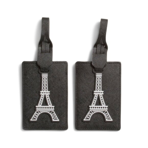 RUBY + CASH Multi 2pk Paris Luggage Tags With Charms - Picture 1 of 1